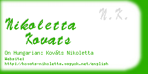 nikoletta kovats business card