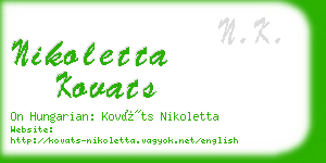 nikoletta kovats business card